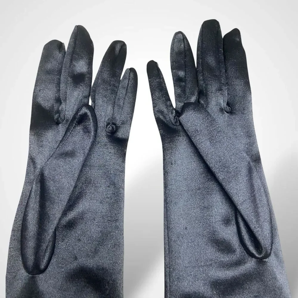 Women Satiny Stretch Long Gloves Halloween Costume Evening Party Cosplay Wedding